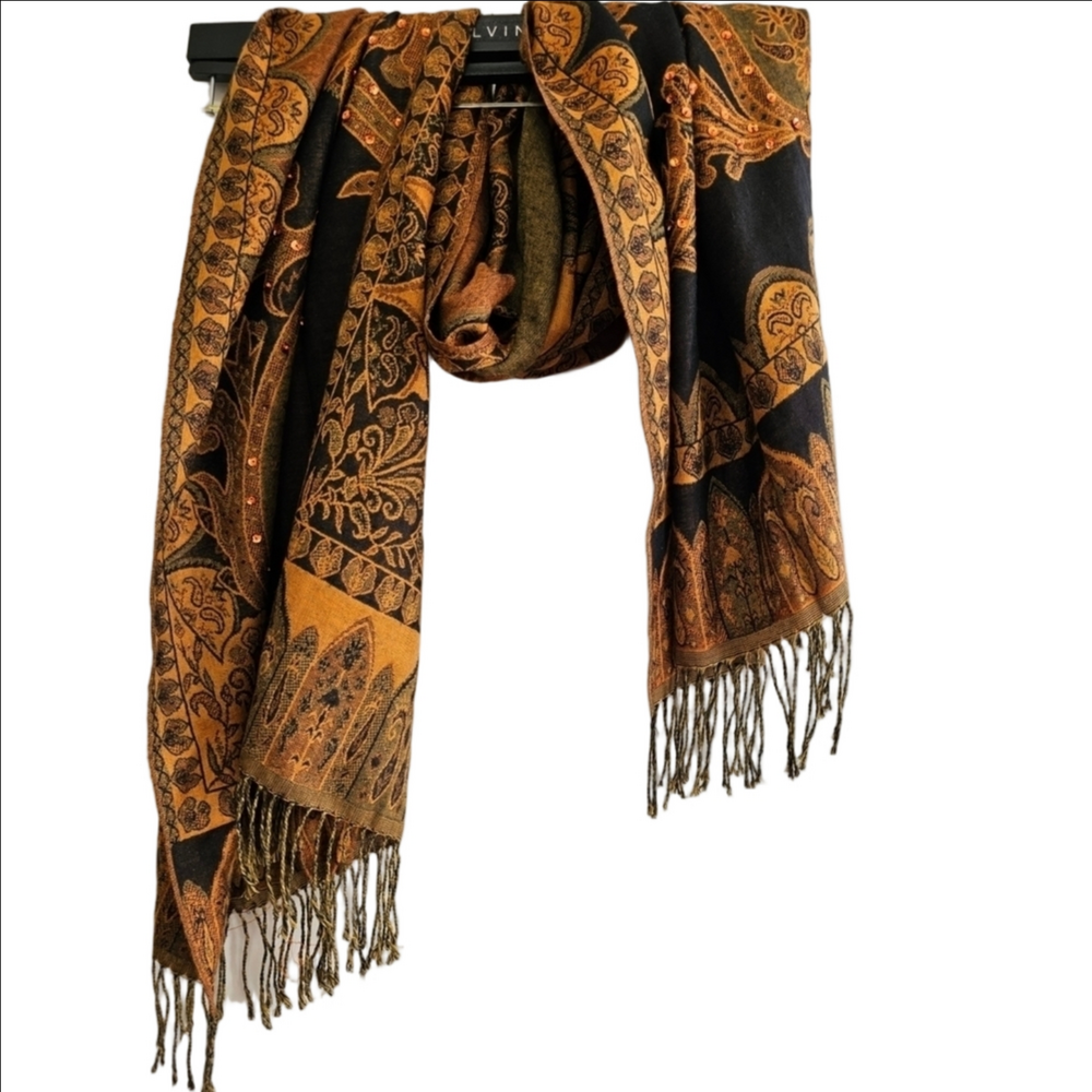 New Elegant Etheopian Motif Scarf Hijab Shawl Wrap